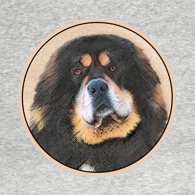 Tibetan Mastiff Painting - Cute Original Dog Art by Alpen Designs